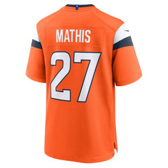 Damarri Mathis Denver Broncos Team Game Jersey Orange - Nike