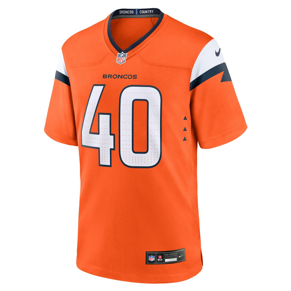 Justin Strnad Denver Broncos Team Game Jersey Orange - Nike