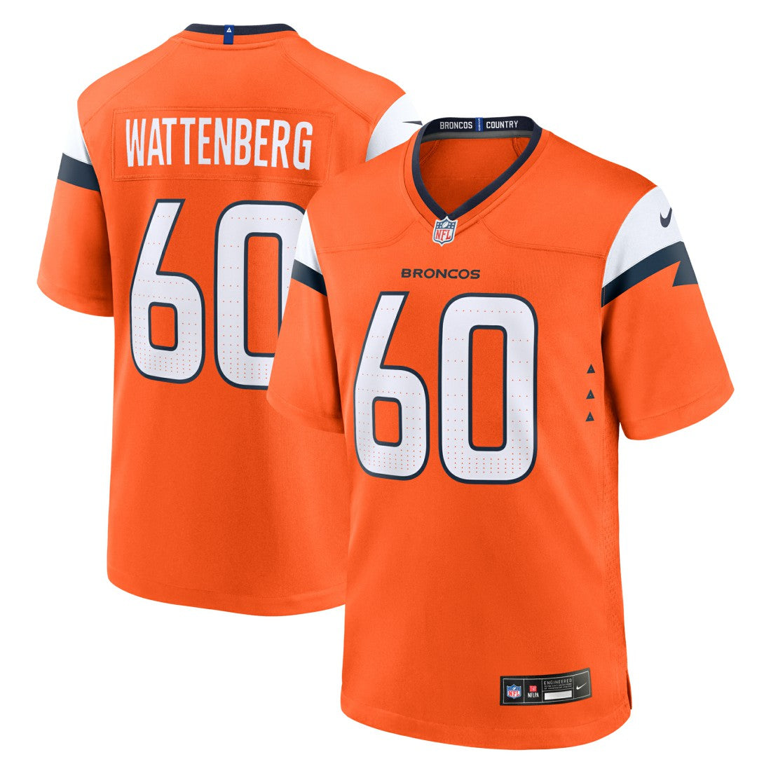 Luke Wattenberg Denver Broncos Team Game Jersey Orange - Nike