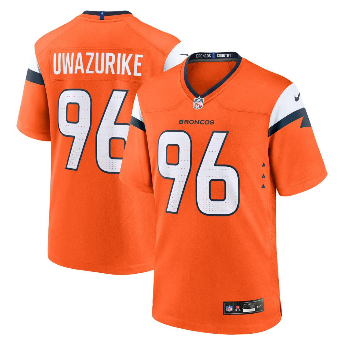 Eyioma Uwazurike Denver Broncos Team Game Jersey Orange - Nike