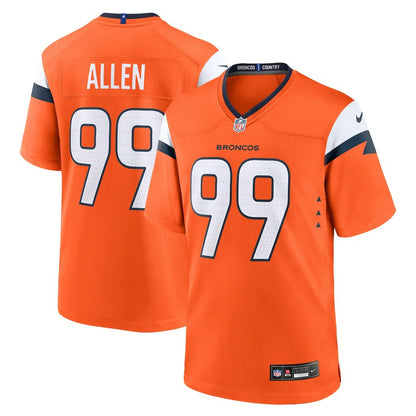 Zach Allen Denver Broncos Team Game Jersey - Orange | NFL Jerseys
