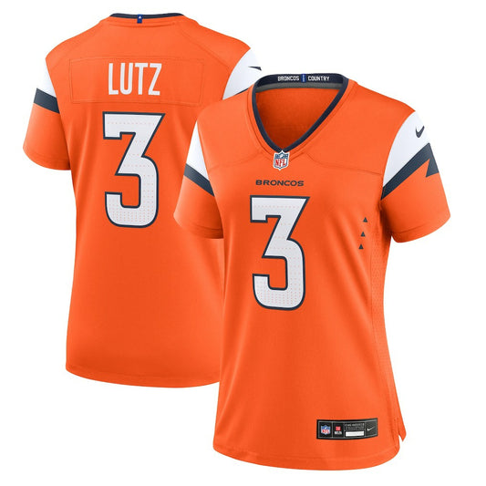 Wil Lutz Denver Broncos Women's Team Game Jersey - Orange | NFL Jerseys