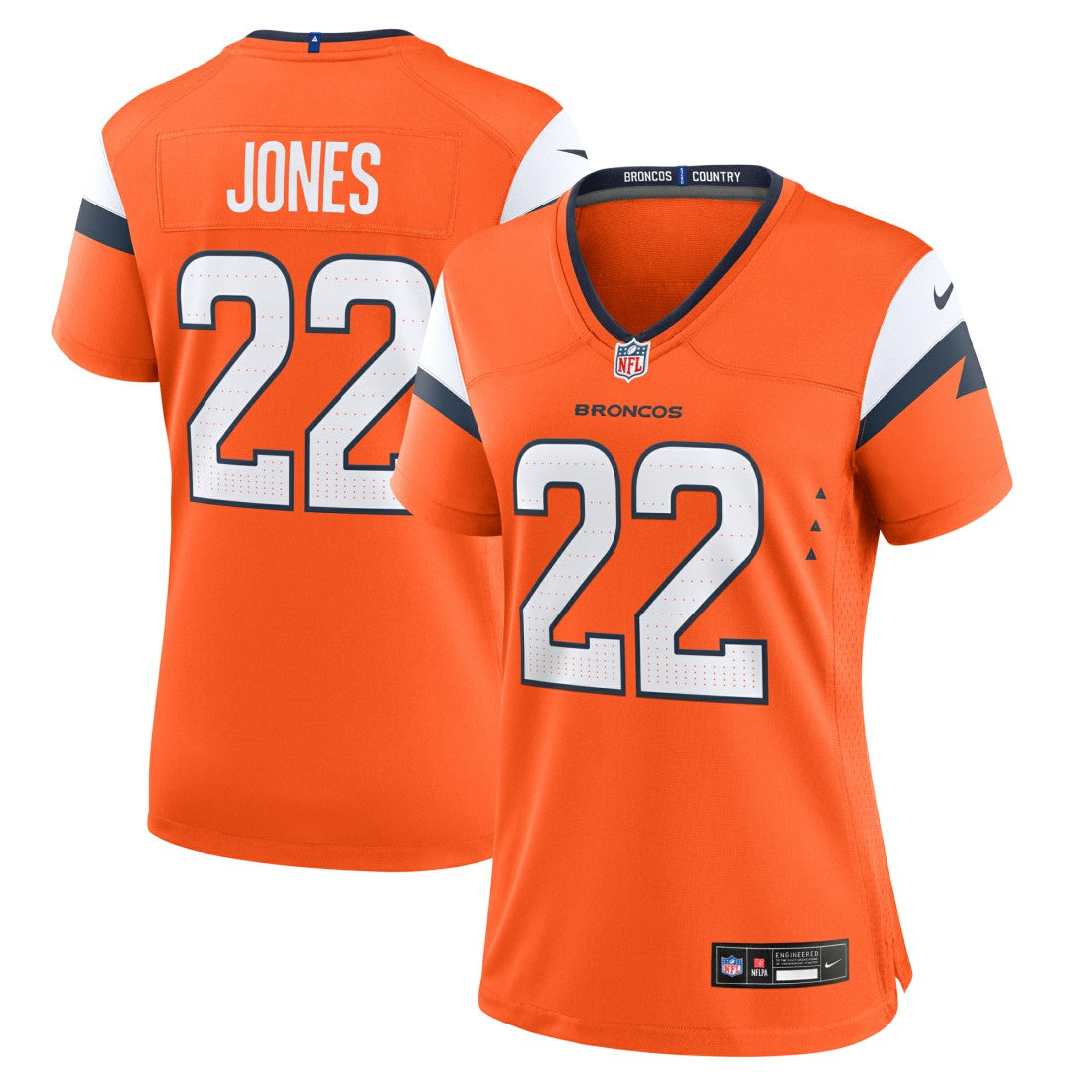 Brandon Jones Denver Broncos Women's Team Game Jersey Orange - Nike