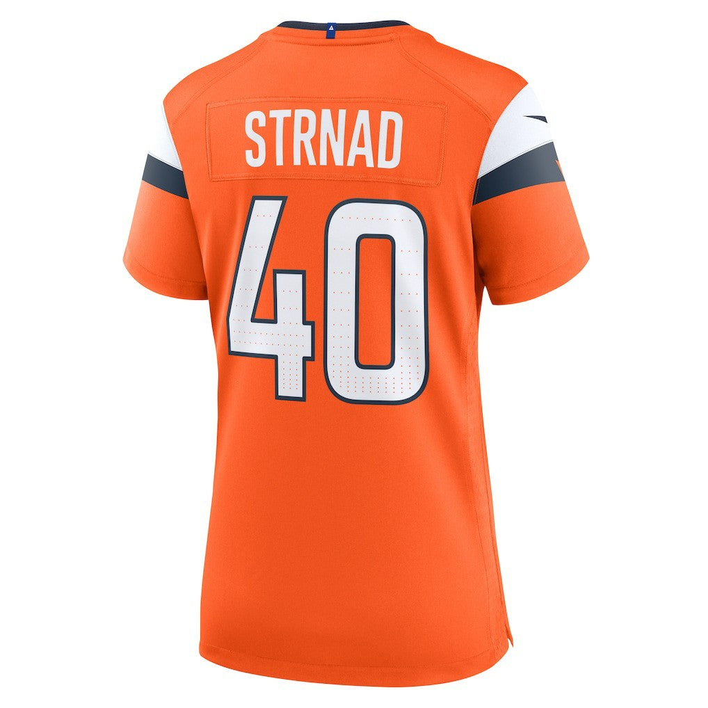 Justin Strnad Denver Broncos Women's Team Game Jersey Orange - Nike