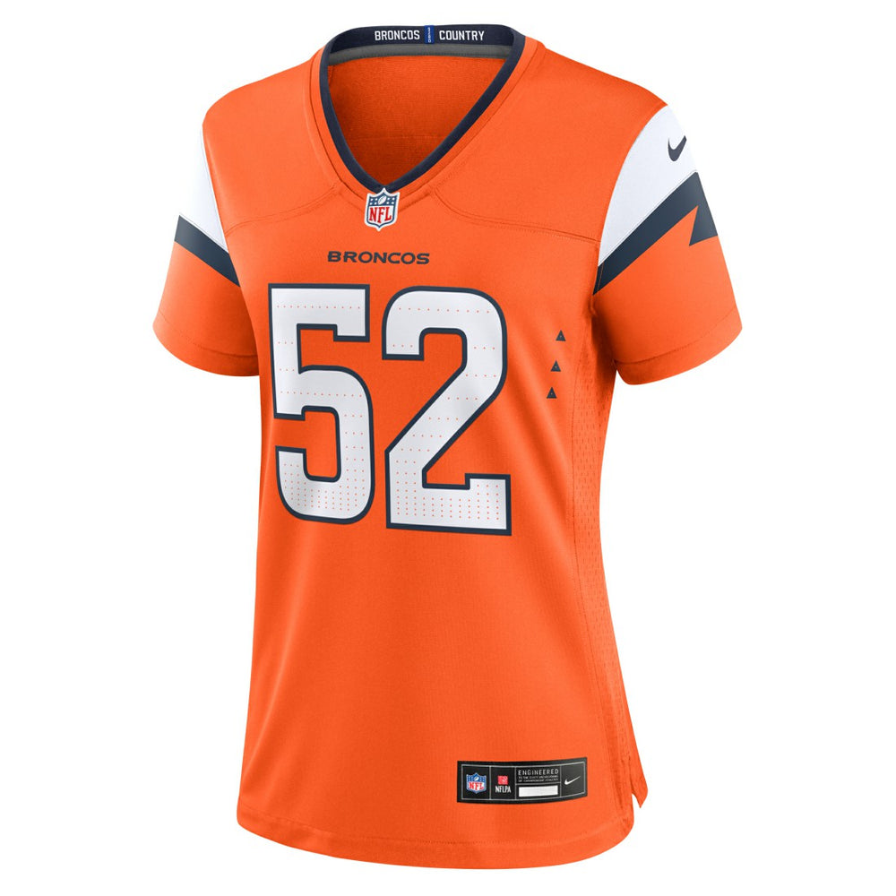 Jonah Elliss Denver Broncos Women's Team Game Jersey Orange - Nike