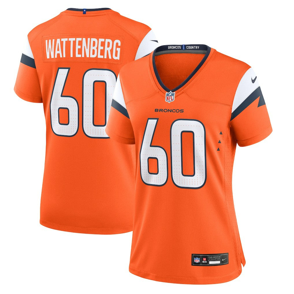 Luke Wattenberg Denver Broncos Women's Team Game Jersey Orange - Nike