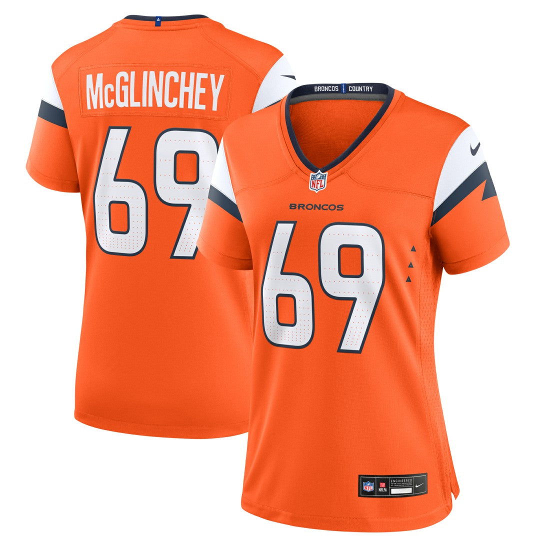 Mike McGlinchey Denver Broncos Women's Team Game Jersey Orange - Nike