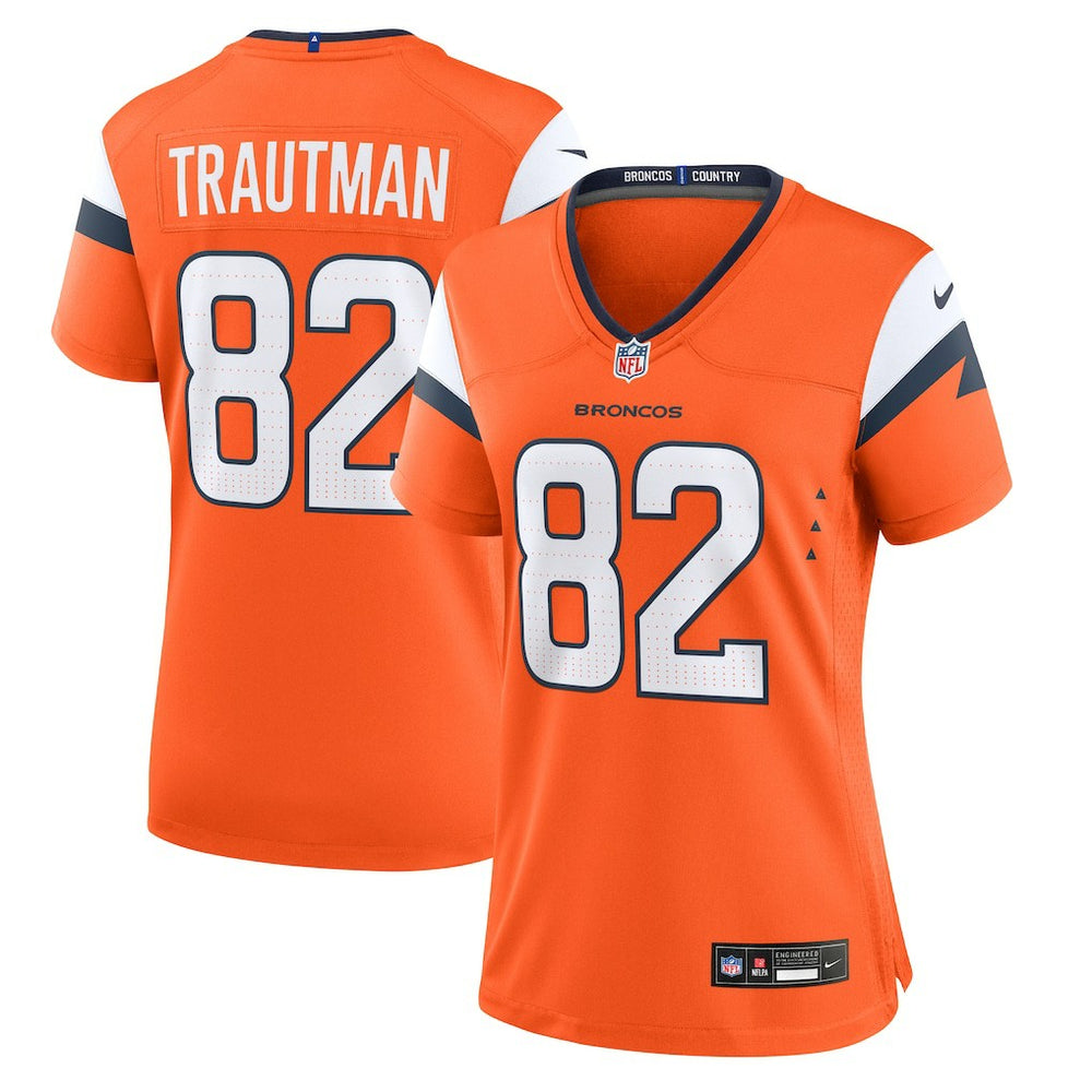 Adam Trautman Denver Broncos Women's Team Game Jersey Orange - Nike