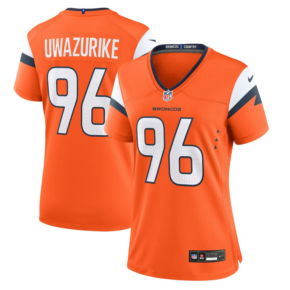 Eyioma Uwazurike Denver Broncos Women's Team Game Jersey - Orange | NFL Jerseys