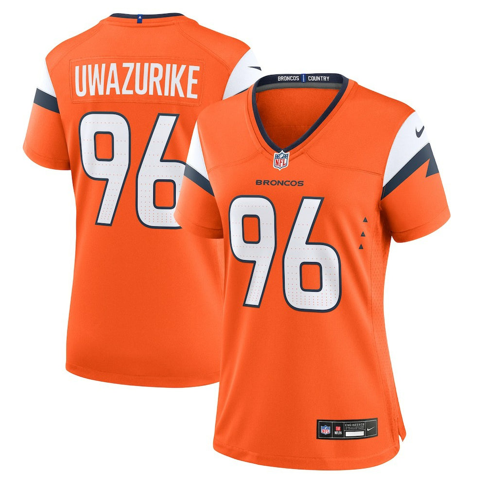 Eyioma Uwazurike Denver Broncos Women's Team Game Jersey Orange - Nike