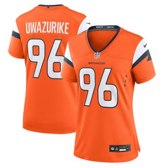 Eyioma Uwazurike Denver Broncos Women's Team Game Jersey Orange - Nike
