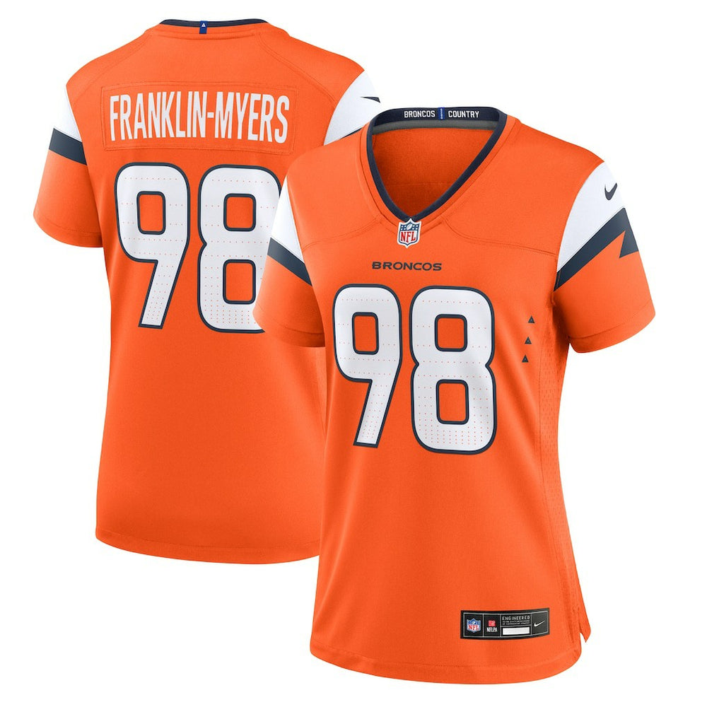John Franklin-Myers Denver Broncos Women's Team Game Jersey Orange - Nike