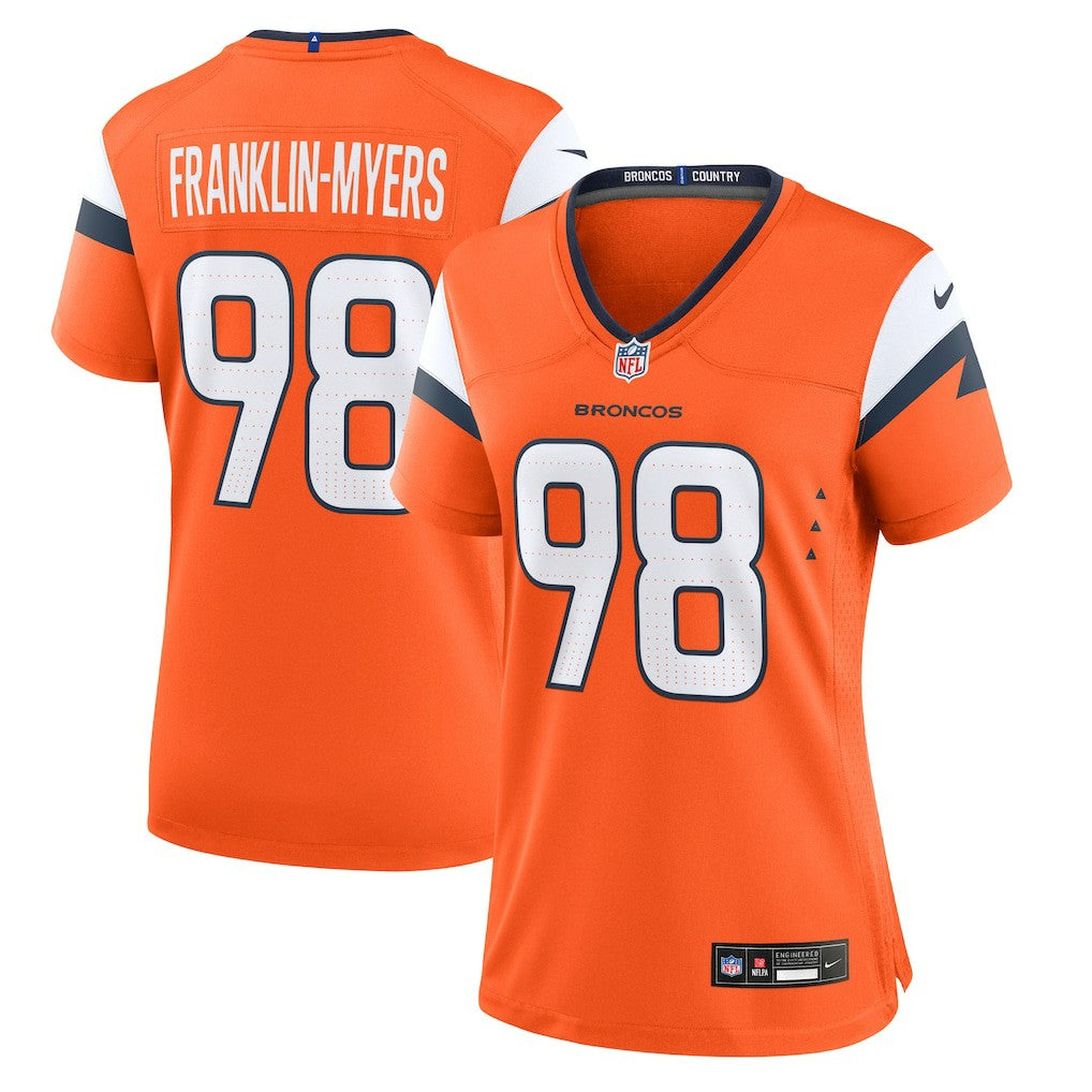 John Franklin-Myers Denver Broncos Women's Team Game Jersey Orange - Nike