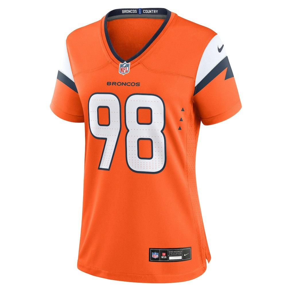 John Franklin-Myers Denver Broncos Women's Team Game Jersey Orange - Nike