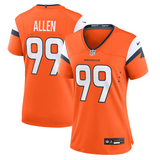 Zach Allen Denver Broncos Women's Team Game Jersey - Orange | NFL Jerseys