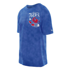 New Era - Philadelphia 76ers Old School Sport Enzyme Wash Oversized T-Shirt - Royal