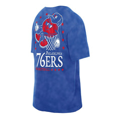 New Era - Philadelphia 76ers Old School Sport Enzyme Wash Oversized T-Shirt - Royal