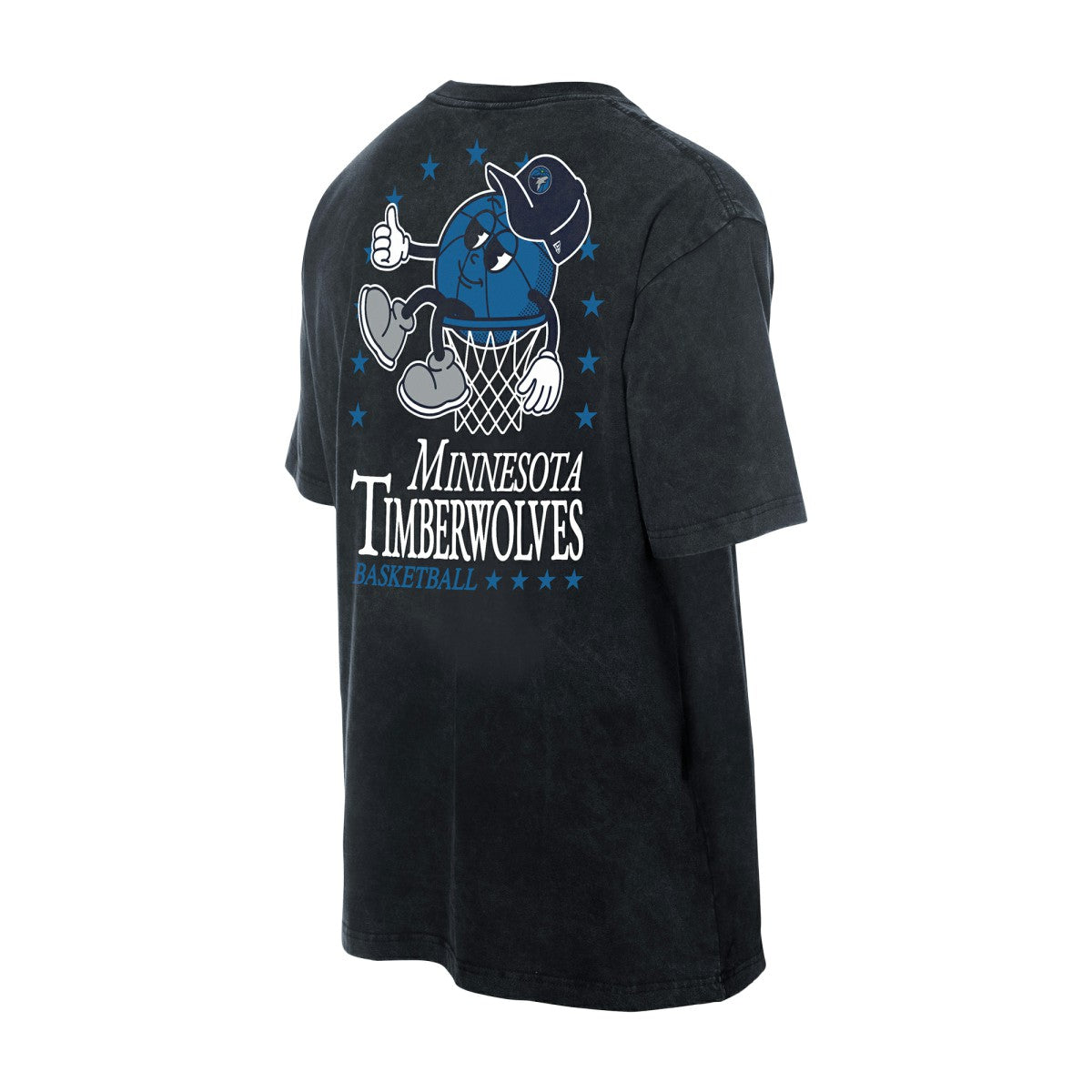New Era - Minnesota Timberwolves Old School Sport Enzyme Wash Oversized T-Shirt - Black