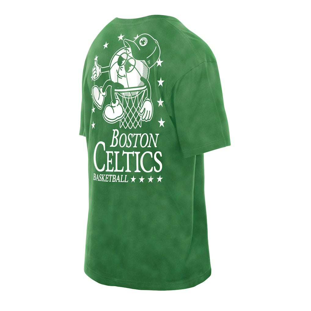 New Era - Boston Celtics Old School Sport Enzyme Wash Oversized T-Shirt - Kelly Green
