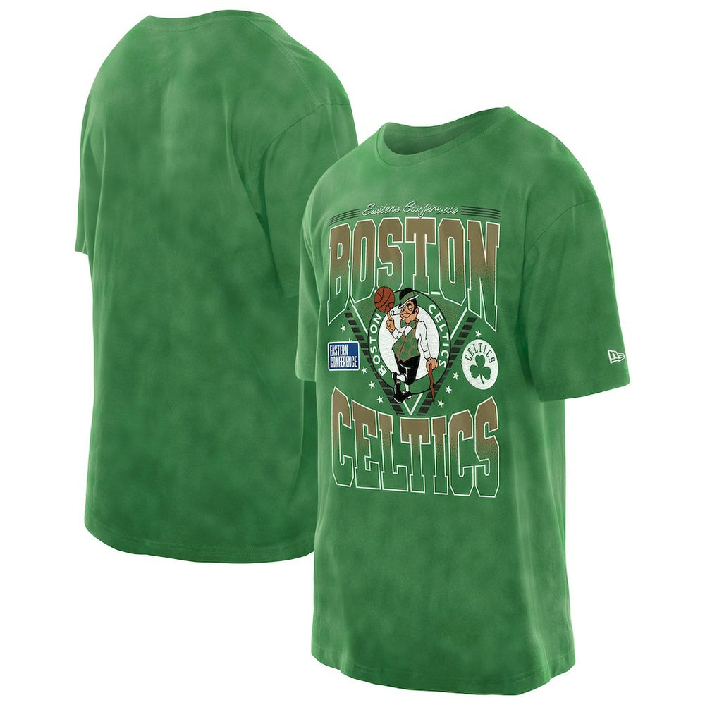 New Era - Boston Celtics Boxy Old School Sport Vintage Wash T-Shirt - Kelly Green