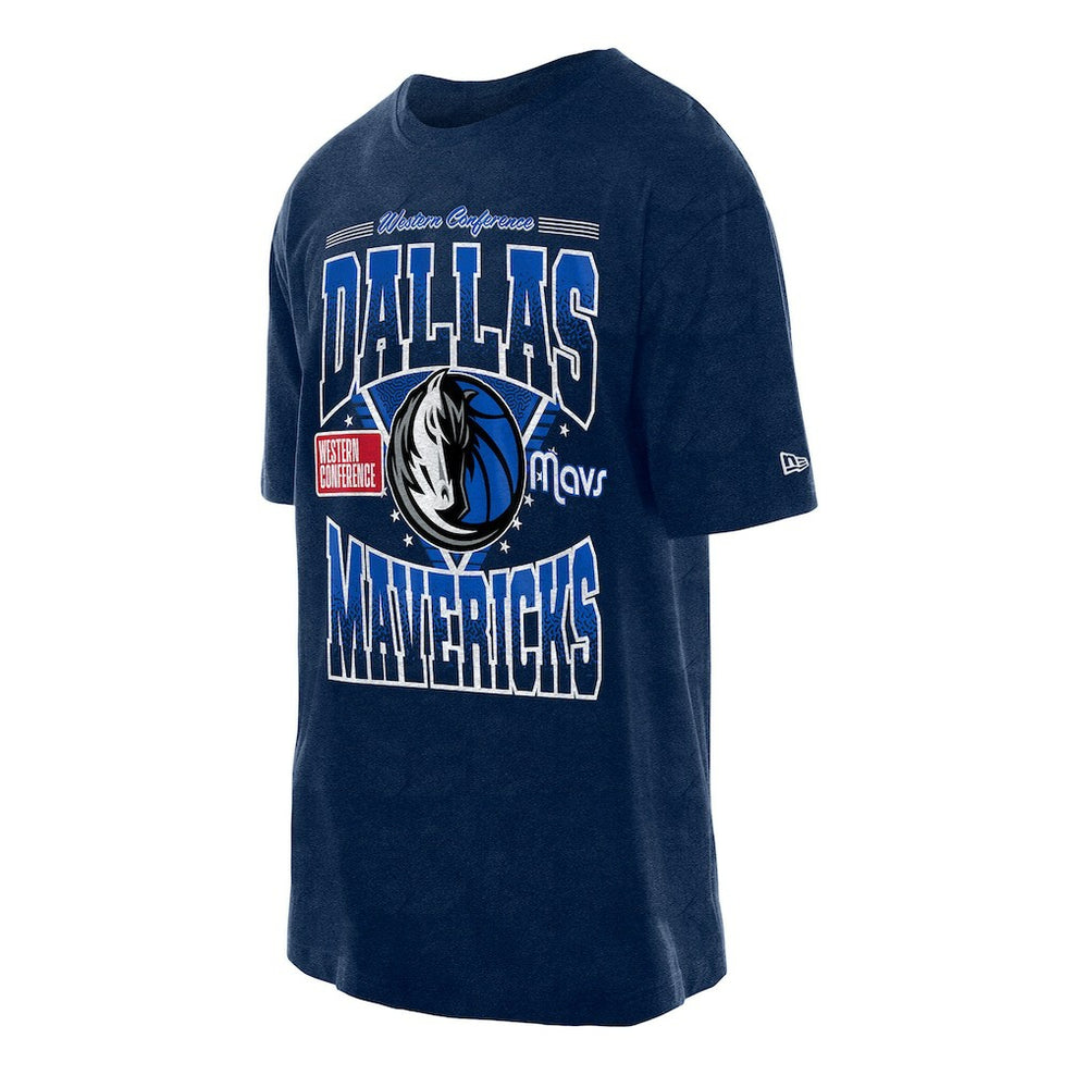 New Era - Dallas Mavericks Boxy Old School Sport Vintage Wash T-Shirt - Navy