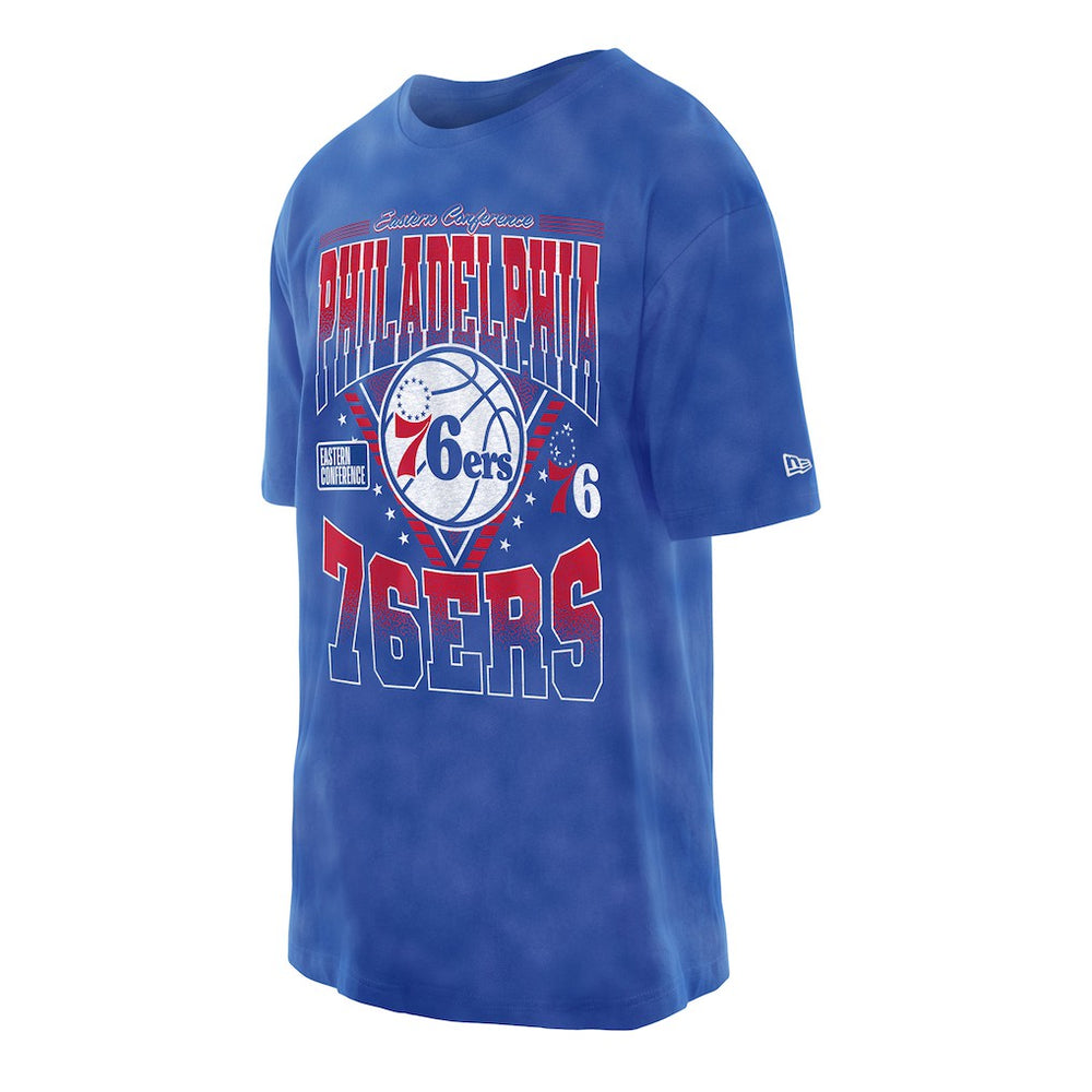 New Era - Philadelphia 76ers Boxy Old School Sport Vintage Wash T-Shirt - Royal
