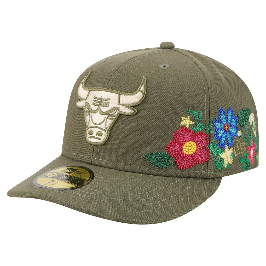 New Era - Chicago Bulls Tonal Florals 59FIFTY Fitted Hat - Olive