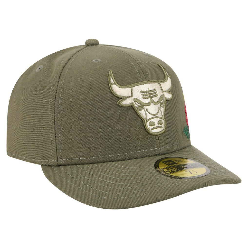 New Era - Chicago Bulls Tonal Florals 59FIFTY Fitted Hat - Olive