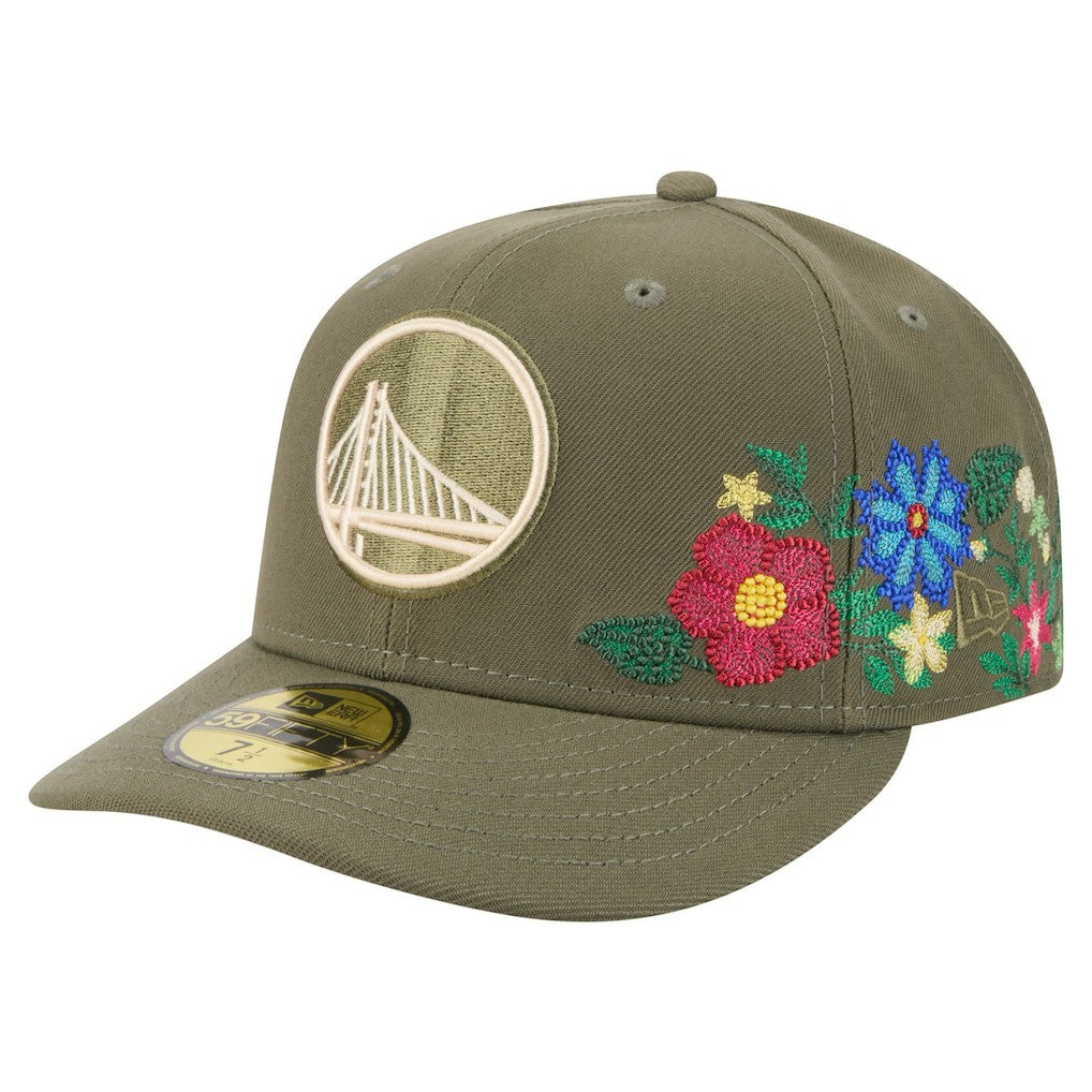 New Era - Golden State Warriors Tonal Florals 59FIFTY Fitted Hat - Olive