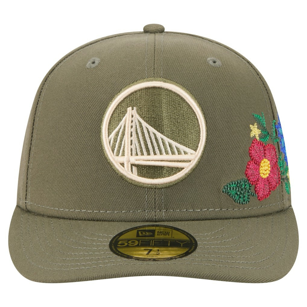 New Era - Golden State Warriors Tonal Florals 59FIFTY Fitted Hat - Olive