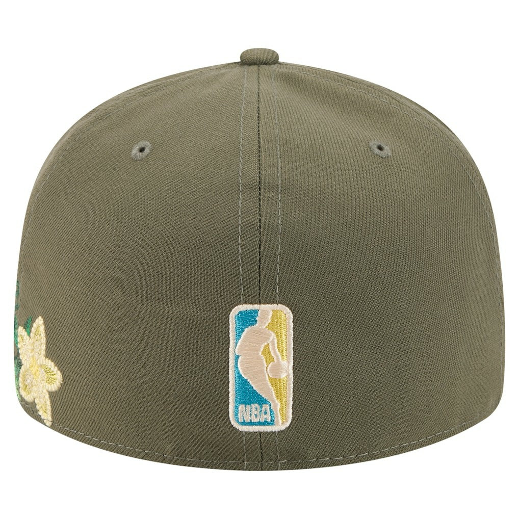 New Era - Golden State Warriors Tonal Florals 59FIFTY Fitted Hat - Olive