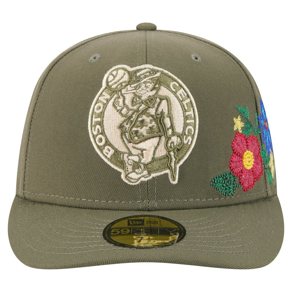 New Era - Boston Celtics Tonal Florals 59FIFTY Fitted Hat - Olive