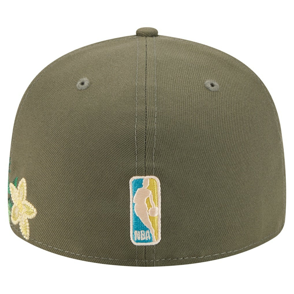 New Era - Boston Celtics Tonal Florals 59FIFTY Fitted Hat - Olive