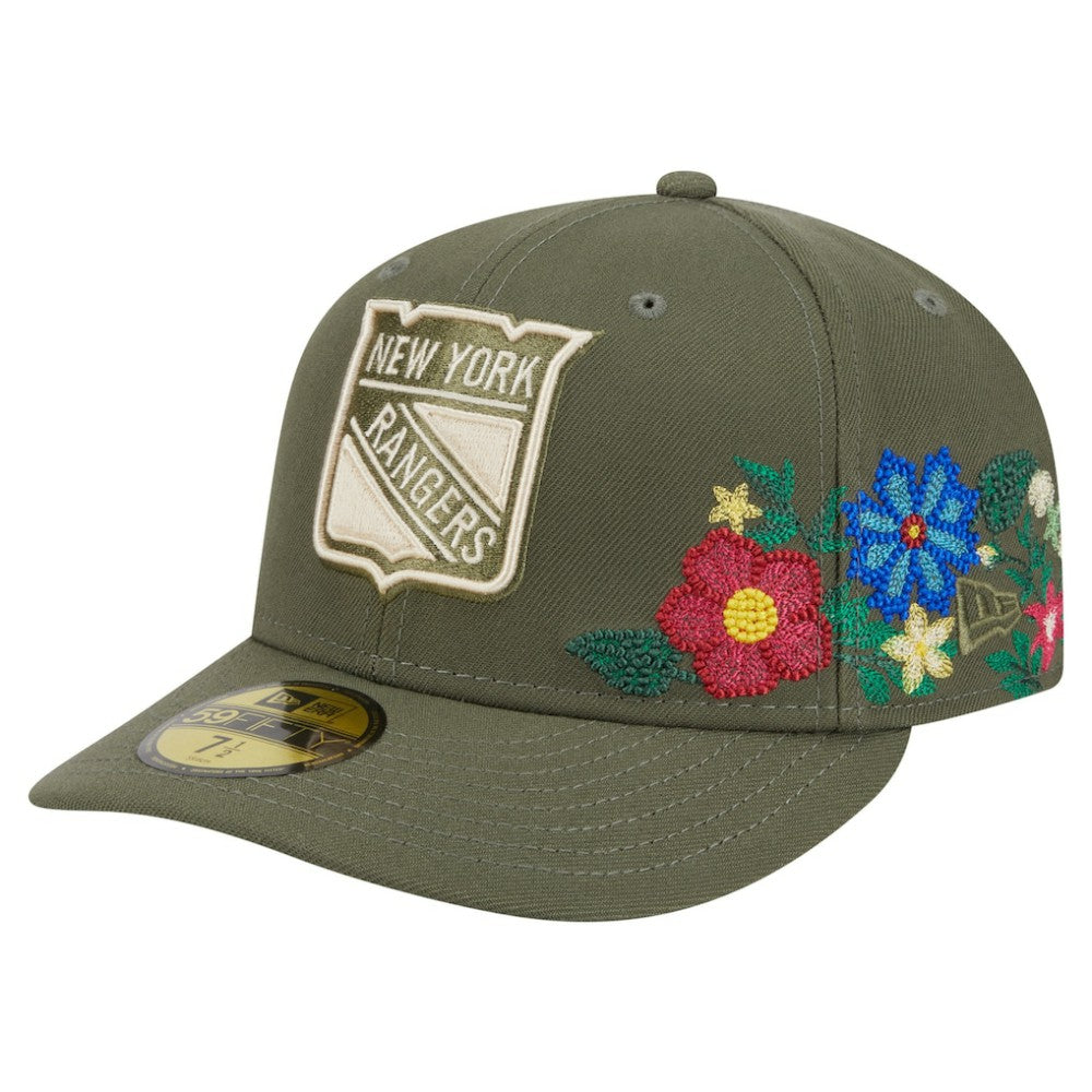 New York Rangers New Era Tonal Florals 59FIFTY Fitted Hat Olive