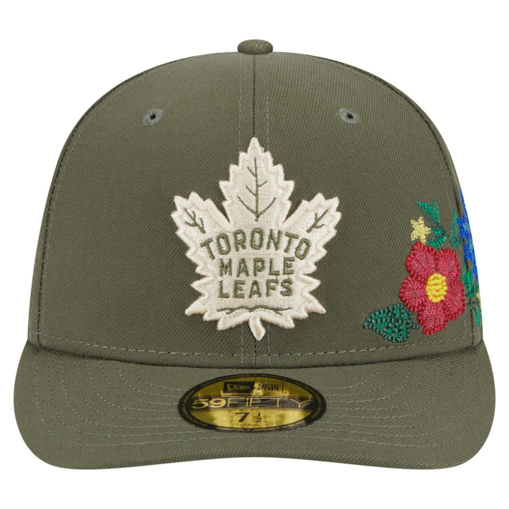 Toronto Maple Leafs - New Era Tonal Florals 59FIFTY Fitted Hat Olive