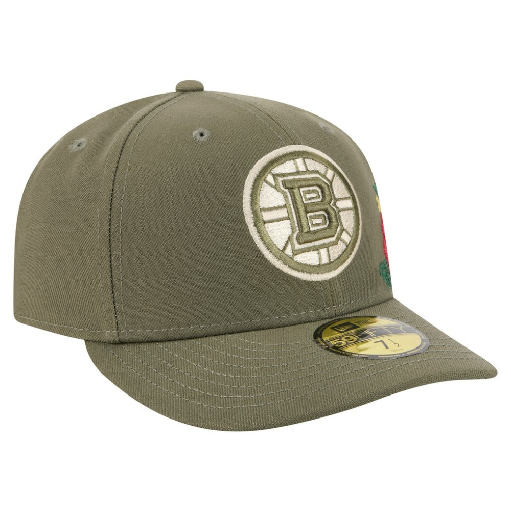 Boston Bruins New Era Tonal Florals 59FIFTY Fitted Hat Olive