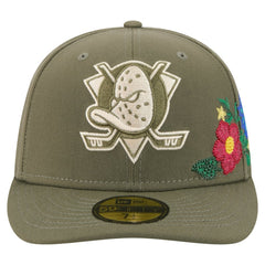 Anaheim Ducks - New Era Tonal Florals 59FIFTY Fitted Hat Olive