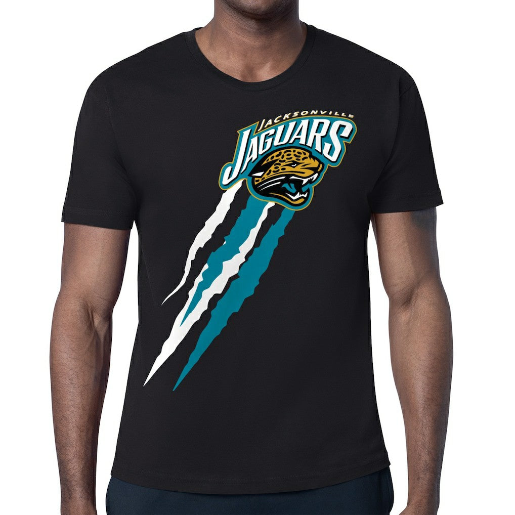 Jacksonville Jaguars Starter Retro Team Logo Color Scratch T-Shirt Black - NFL