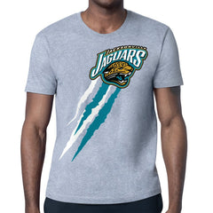 Jacksonville Jaguars Starter Retro Team Logo Color Scratch T-Shirt Heather Gray - NFL