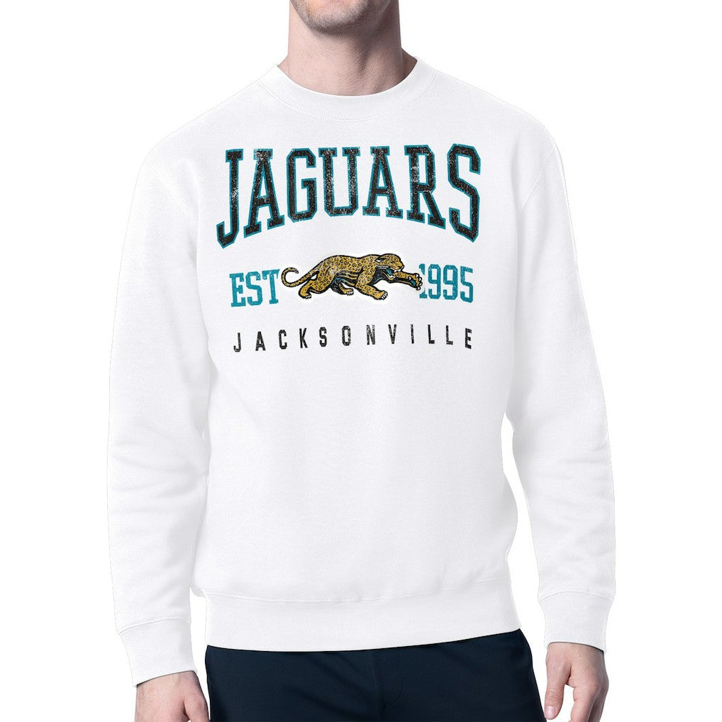 Jacksonville Jaguars Starter Retro Team Logo Pullover Sweatshirt White - NFL