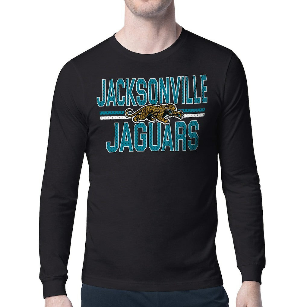 Jacksonville Jaguars Starter Mesh Look Retro Team Logo Long Sleeve T-Shirt Black - NFL