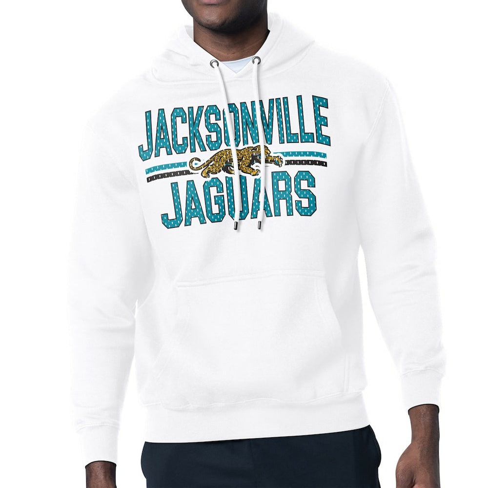 Jacksonville Jaguars Starter Mesh Look Retro Team Logo Pullover Hoodie White - NFL
