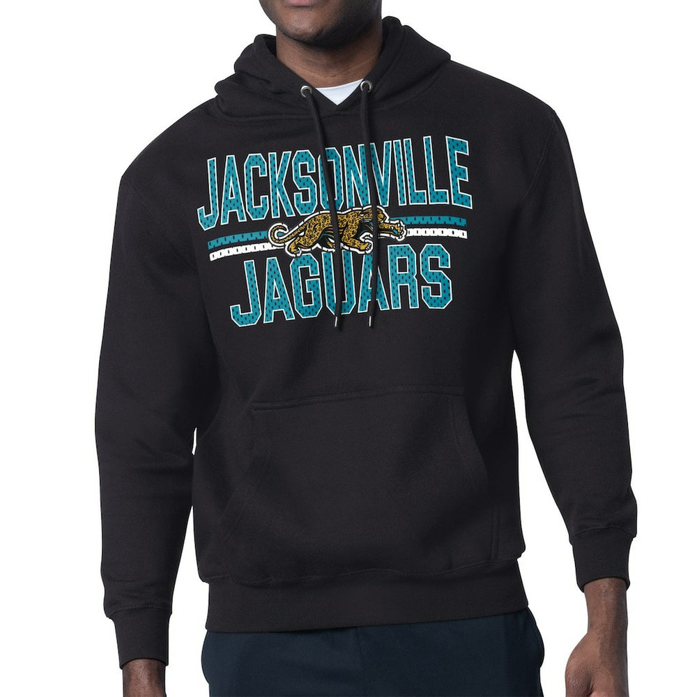 Jacksonville Jaguars Starter Mesh Look Retro Team Logo Pullover Hoodie Black - NFL