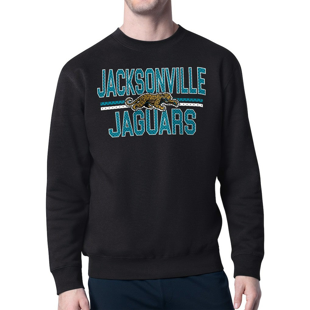 Jacksonville Jaguars Starter Mesh Look Retro Team Logo Pullover Sweatshirt Black - NFL