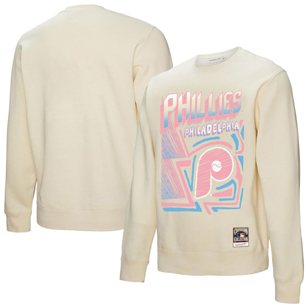 Philadelphia Phillies Mitchell & Ness Sidewalk Sketch Pullover Sweatshirt discount