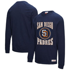 San Diego Padres Mitchell & Ness Arched Logo Slub Long Sleeve T-Shirt Clearance