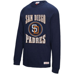 San Diego Padres Mitchell & Ness Arched Logo Slub Long Sleeve T-Shirt Clearance