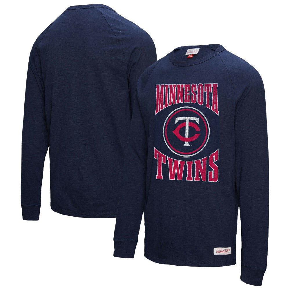 Minnesota Twins Mitchell & Ness Arched Logo Slub Long Sleeve T-Shirt for sale