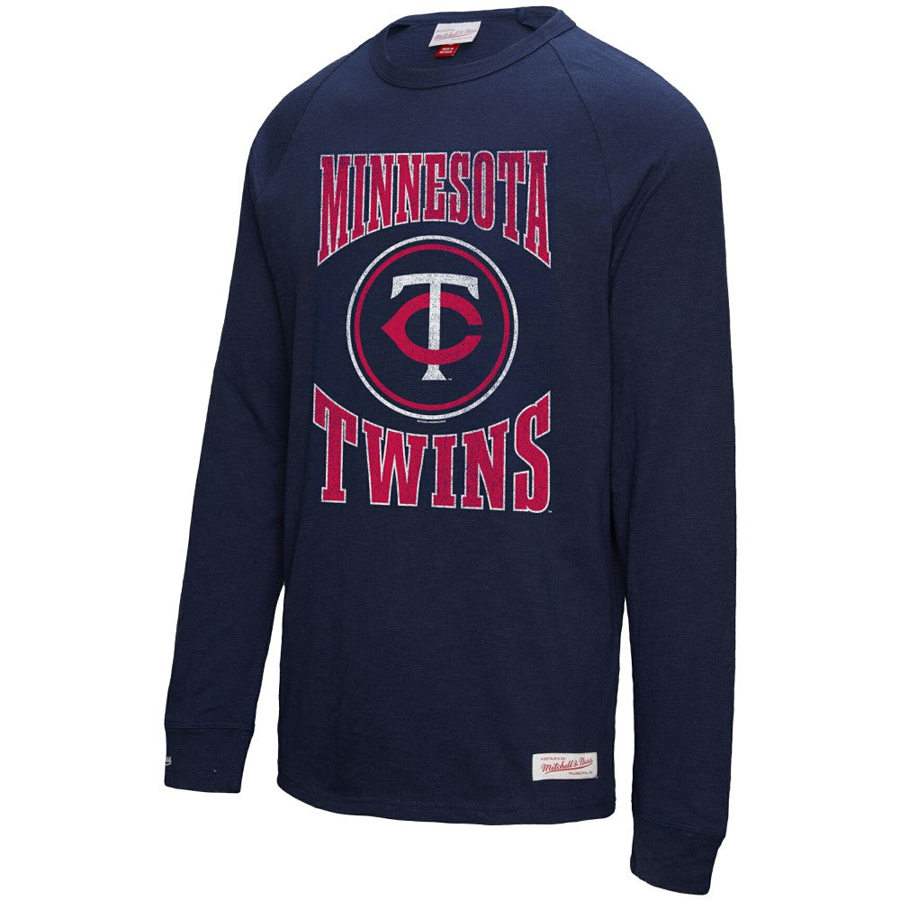 Minnesota Twins Mitchell & Ness Arched Logo Slub Long Sleeve T-Shirt for sale