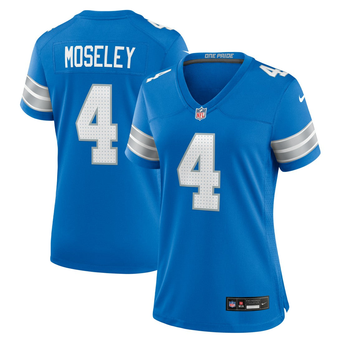 Emmanuel Moseley Detroit Lions Women's Team Game Jersey Blue - Nike